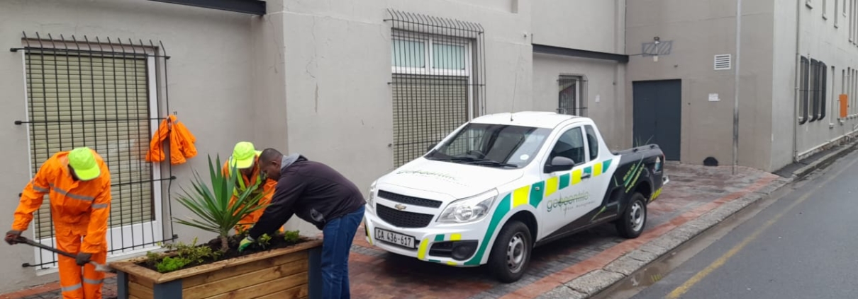 New planter boxes alongside Helderberg Village Centre