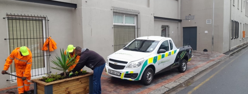 New planter boxes alongside Helderberg Village Centre